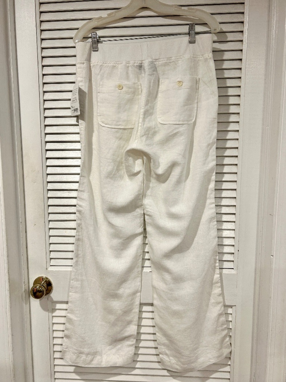 NWT Athleta White Linen Pants Women’s Size 8 Petite - Picture 2 of 11